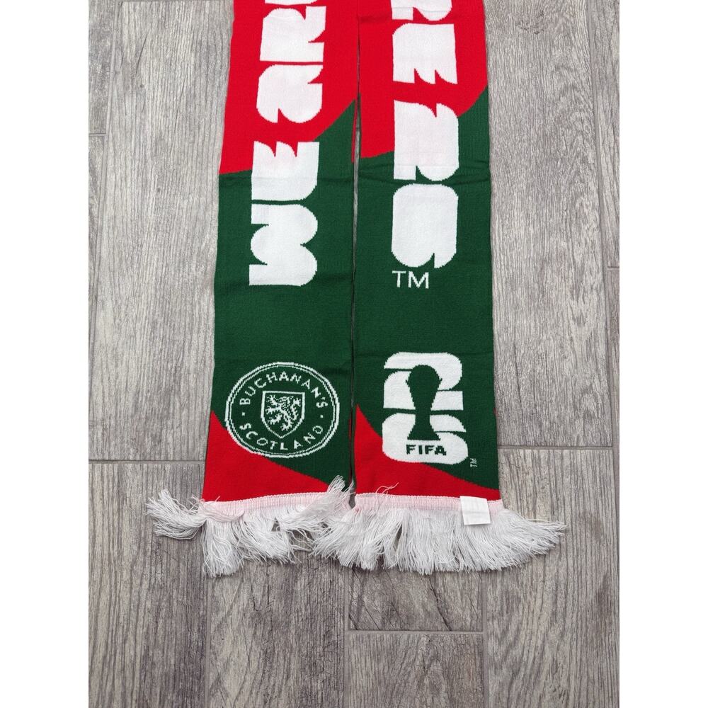 FIFA 2026 WORLD CUP BUCHANAN'S SCOTCH SCARF x2 Green And Red LOT - Picture 4 of 5